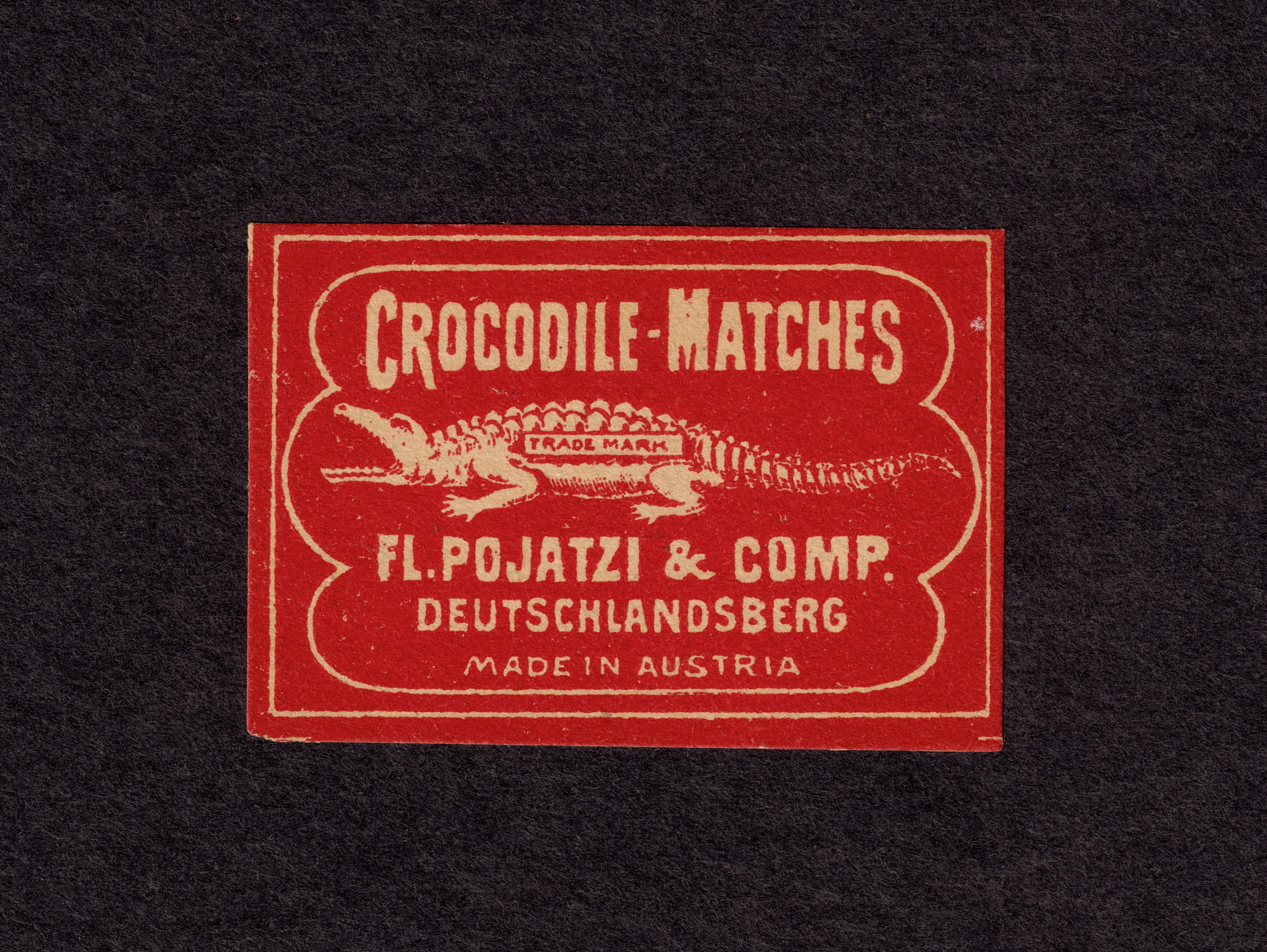 matchbox label pojatzi crocodile-matches 2